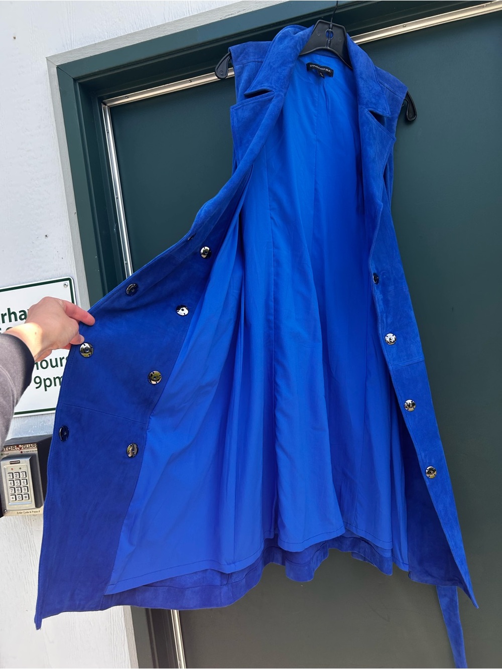 Banana Republic Cobalt Blue Sleeveless Suede Wrap Midi Dress - Picture 8 of 13